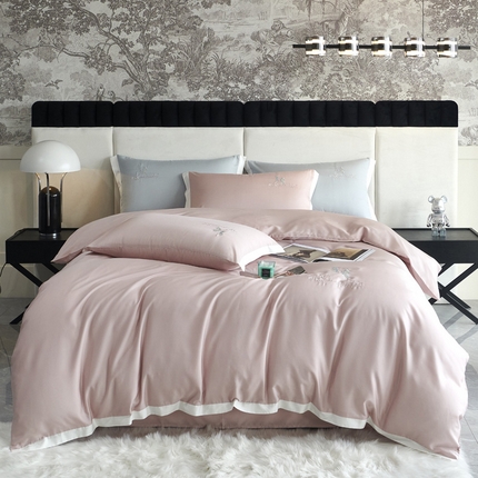 91家纺网 家纺一手货源 找家纺 寐居家纺  2023新款40天丝四件套 翩翩起舞-水粉