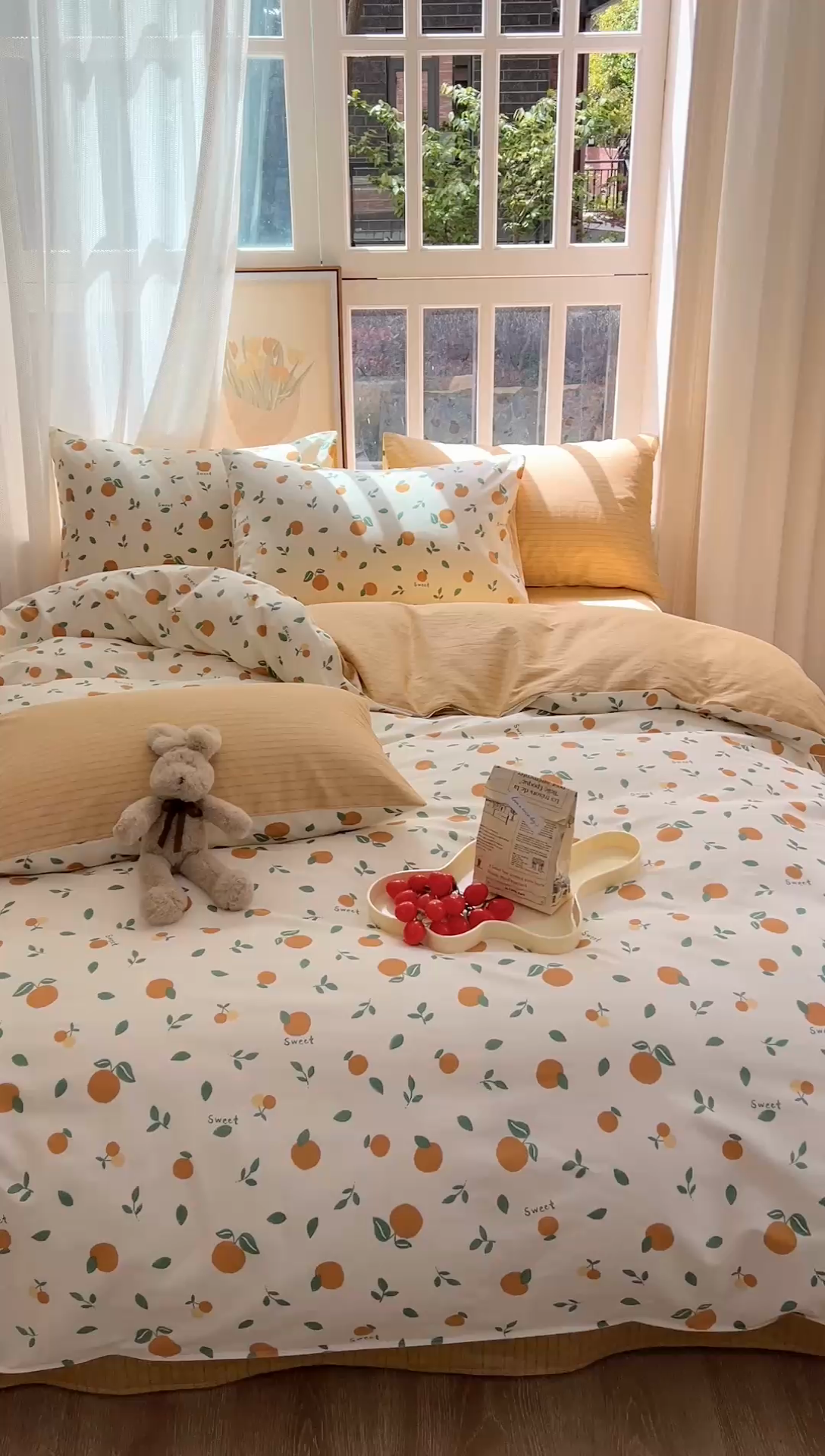 91家纺网 家纺一手货源 找家纺 时年 2023新款全棉优选系列-相机风格 桔子酱