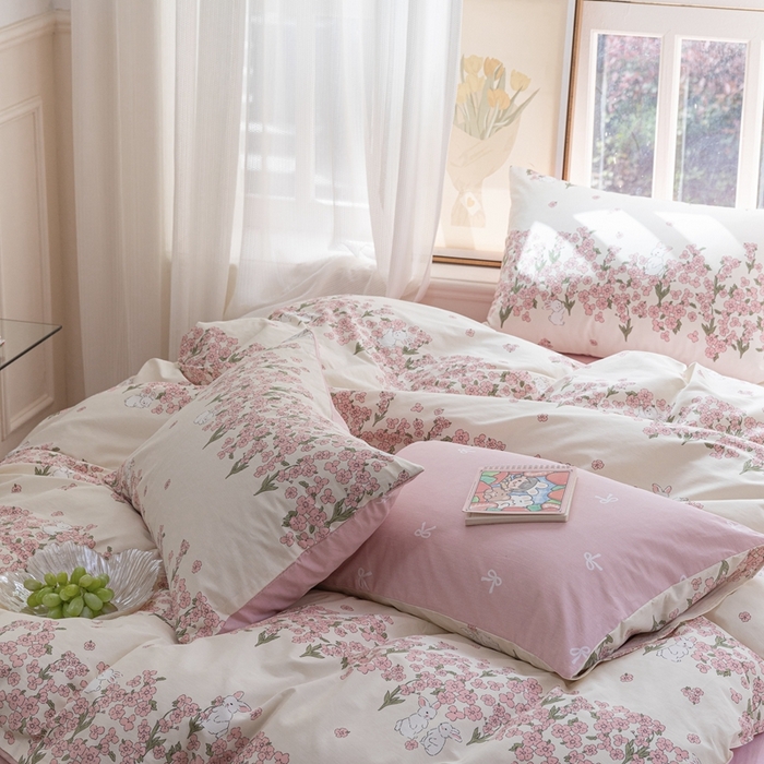 91家纺网 家纺一手货源 找家纺 时年 2023新款全棉优选系列-相机风格 花园兔兔