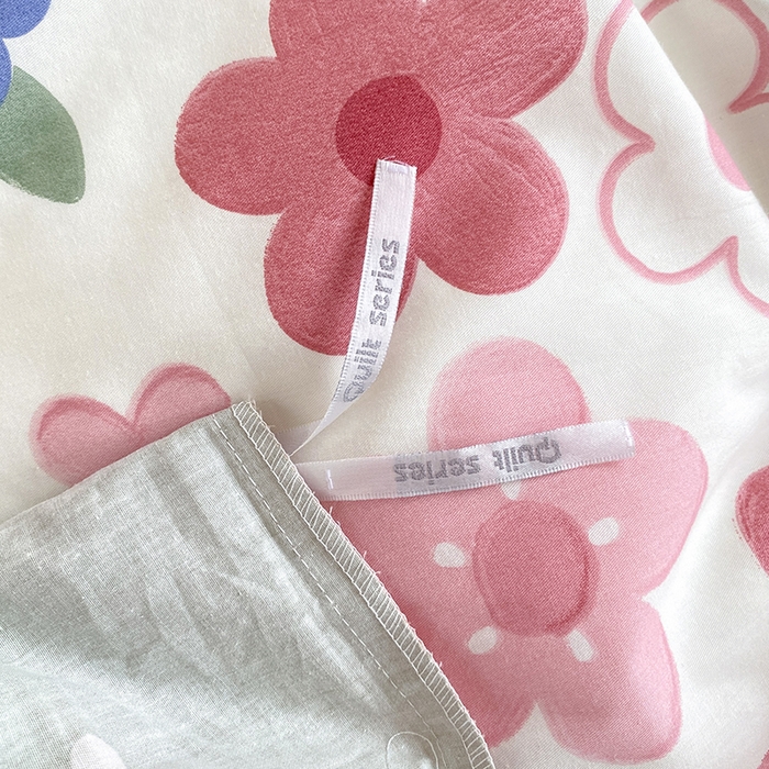 91家纺网 家纺一手货源 找家纺 宇彬20223年新款13372全棉韩版刺绣花边和印花花边四件套和单被套 刺绣花边 花儿朵朵-粉