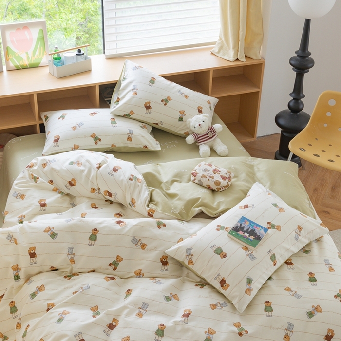 91家纺网 家纺一手货源 找家纺 时年 2023新款全棉优选系列-相机风格 毛衣熊