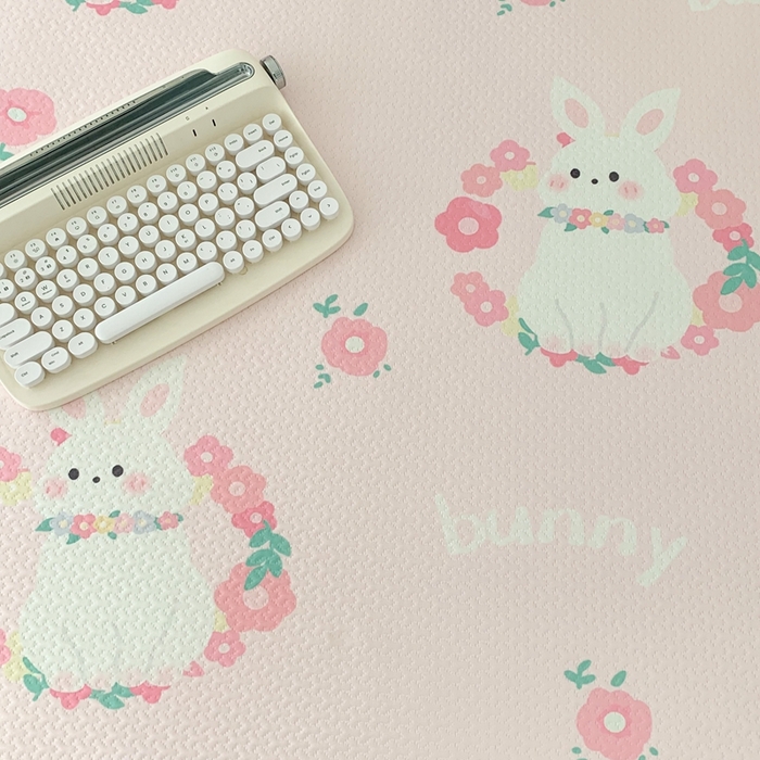 91家纺网 家纺一手货源 找家纺 昔可 2023新款凉感海洋丝针织软席三件套 粉色花环兔