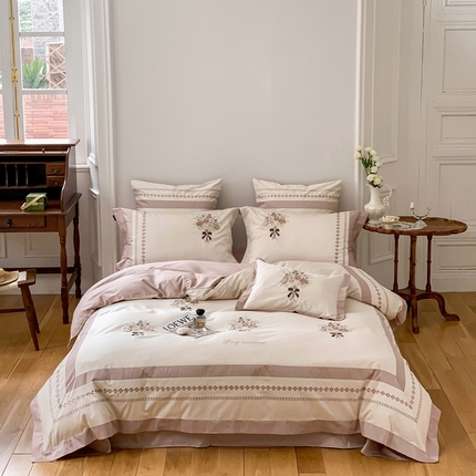 91家纺网 家纺一手货源 找家纺 （总）玉宇阁2023款100支长绒棉绣花  玫瑰