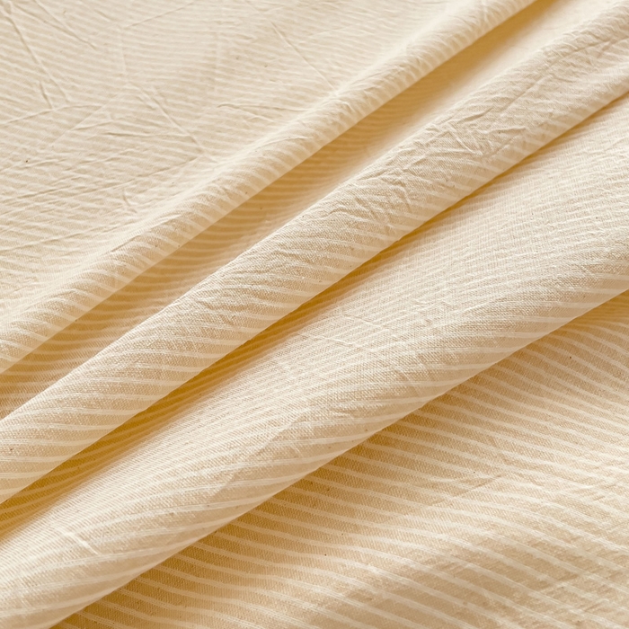 91家纺网 家纺一手货源 找家纺 （总）金丝鸟 2023新款贝壳边A类色织全棉水洗棉简约条纹四件套