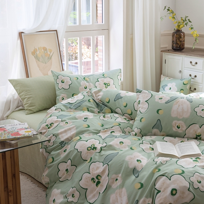 91家纺网 家纺一手货源 找家纺 时年 2023新款全棉优选系列-相机风格 绿光森林