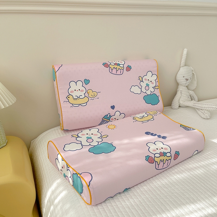 91家纺网 家纺一手货源 找家纺 良佐生活  2023新款A类60支全棉贡缎乳胶枕枕套  贝塔 粉