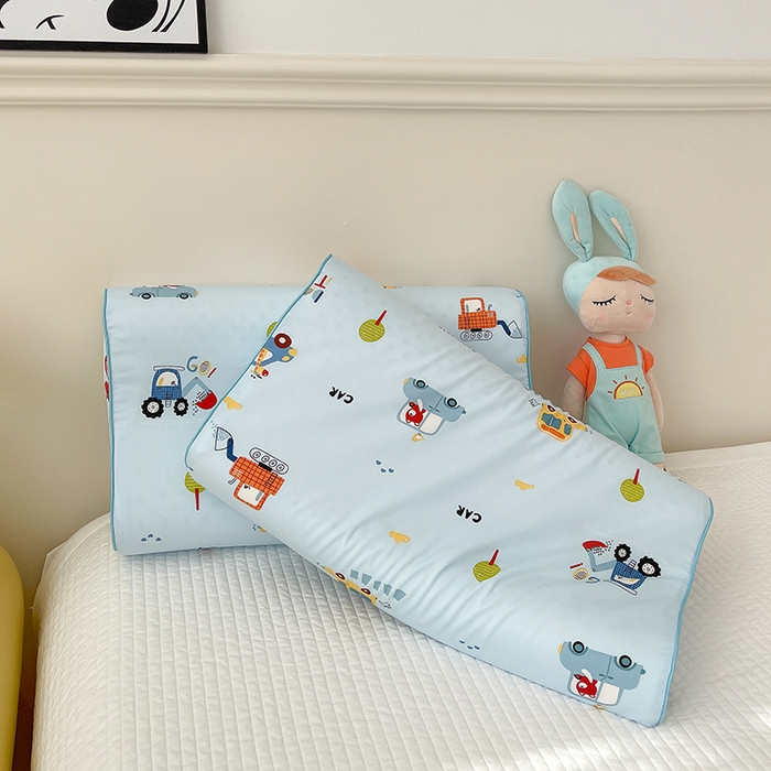 91家纺网 家纺一手货源 找家纺 良佐生活  2023新款A类60支全棉贡缎乳胶枕枕套 挖掘车