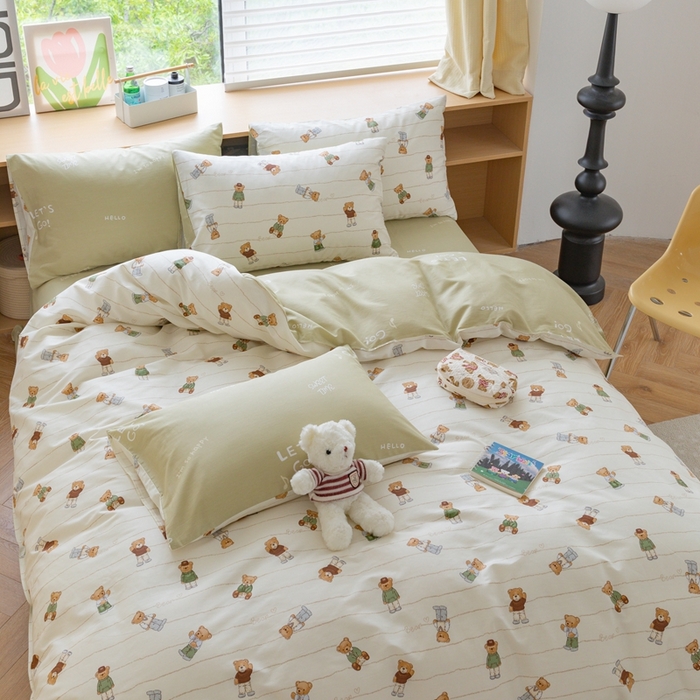 91家纺网 家纺一手货源 找家纺 时年 2023新款全棉优选系列-相机风格 毛衣熊