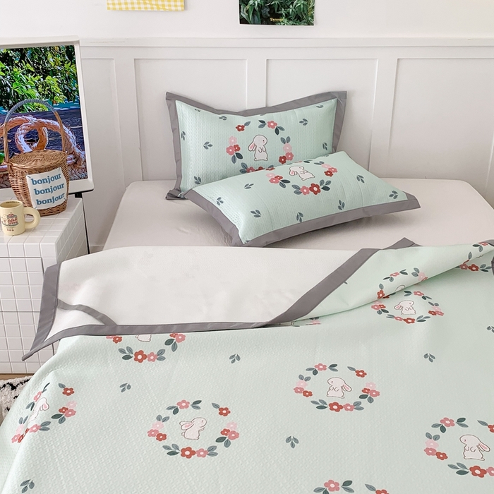 91家纺网 家纺一手货源 找家纺 （总）昔可 2023新款凉感海洋丝针织软席三件套