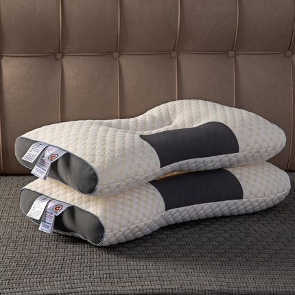 （总）暖伯伯 2023新款针织棉蜂窝滚边蛋白护颈枕头枕芯