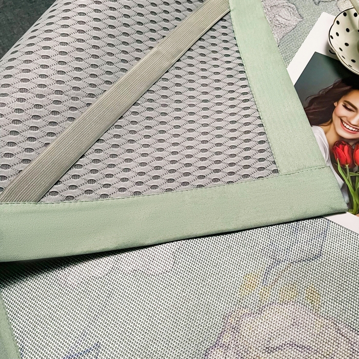 91家纺网 家纺一手货源 找家纺 慕尚家纺 2025新款简约数码印花冰藤席平铺+床笠款 流光岁月-平铺