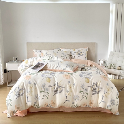 91家纺网 家纺一手货源 找家纺 （总）千朵 2023新款莱赛尔纤维冰激凌系列四件套（三）