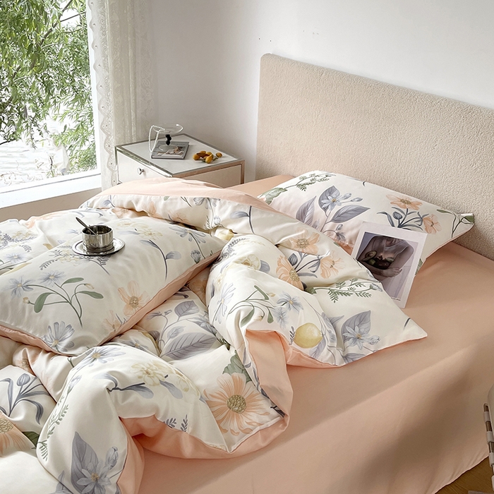 91家纺网 家纺一手货源 找家纺 千朵 2023新款莱赛尔纤维冰激凌系列四件套（三） 菲杨