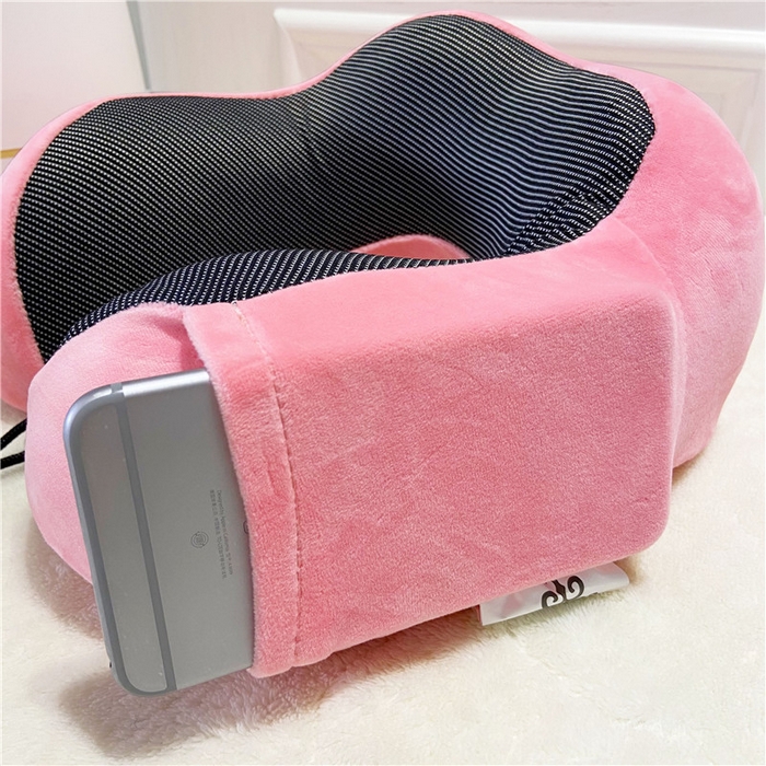 91家纺网 家纺一手货源 找家纺 卡奥家纺 2025新款驼峰U型枕旅行颈椎枕 粉色27*25*14cm