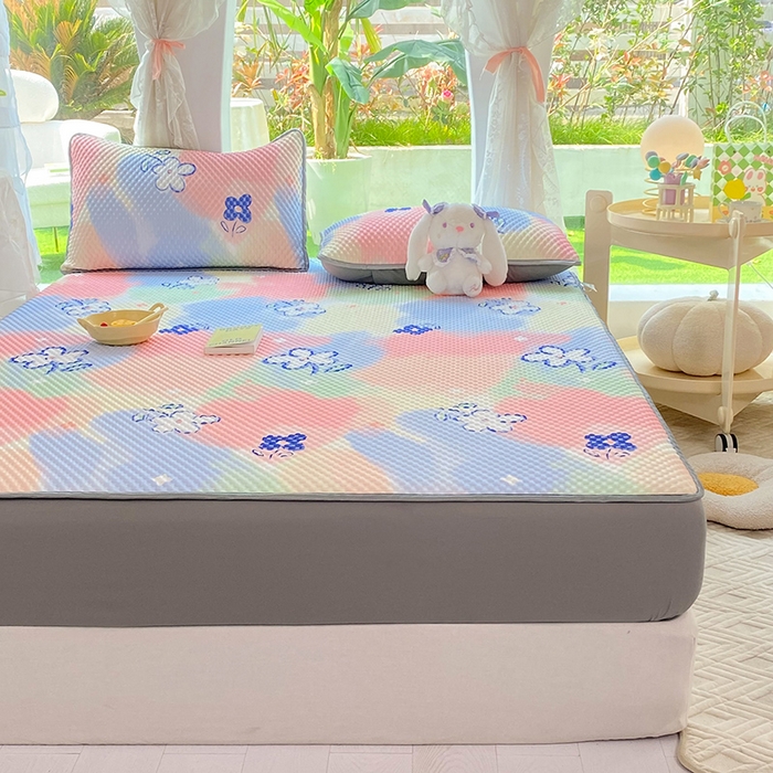 91家纺网 家纺一手货源 找家纺 云家 2023新款3D冰豆豆凉席三件套床笠款席子凉席空调席软席 炫彩