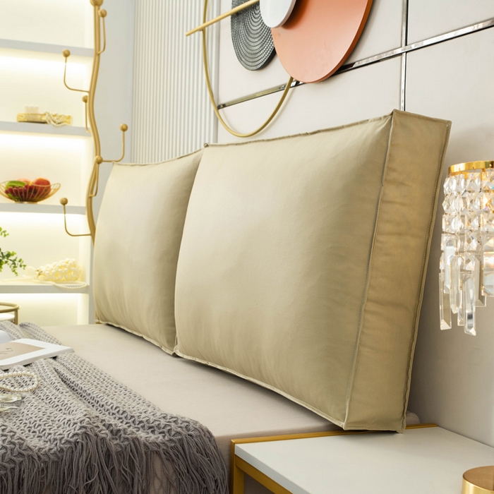 91家纺网 家纺一手货源 找家纺 美达人 2023新款大面包款科技布床头靠背 棕茶色