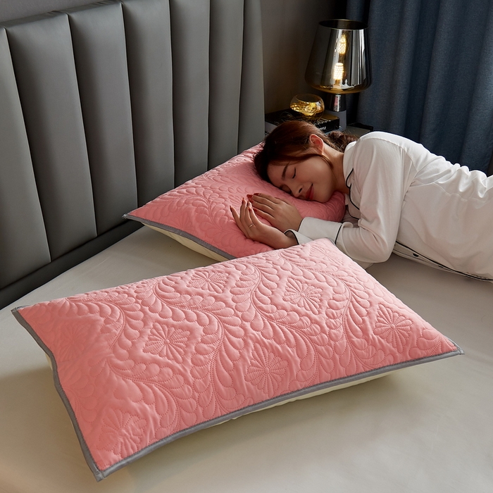 91家纺网 家纺一手货源 找家纺 花言狐语2025新款水洗棉防水枕套 玉色