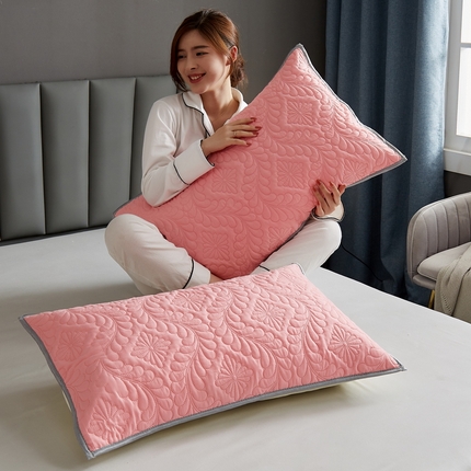 91家纺网 家纺一手货源 找家纺 花言狐语2025新款水洗棉防水枕套 玉色