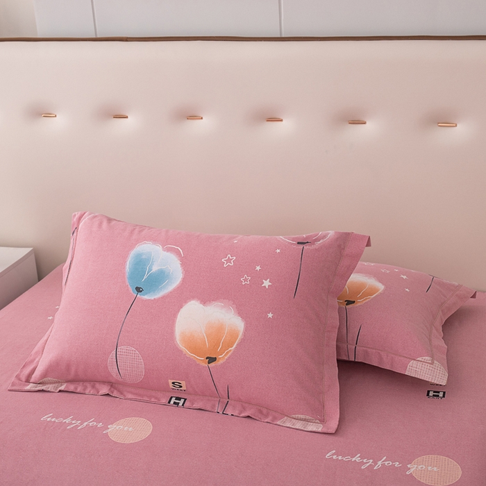 91家纺网 家纺一手货源 找家纺 喜四方 2024新款全棉磨毛全棉印花四件套 白月光-粉