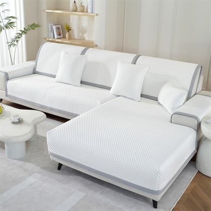 91家纺网 家纺一手货源 找家纺 共鸣沙发垫 2023新款凉豆豆沙发垫 凉豆豆米色