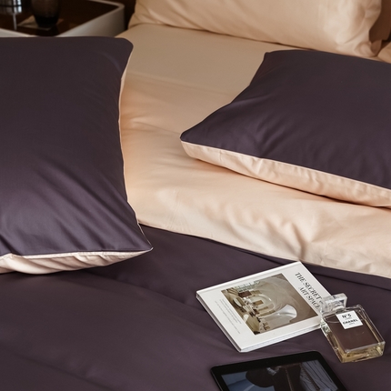 寐眠 2023新款100支纯棉套件单枕套 神秘紫香草米