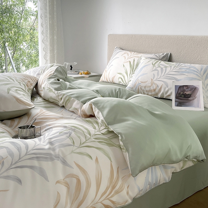 91家纺网 家纺一手货源 找家纺 千朵 2023新款莱赛尔纤维冰激凌系列四件套（三） 塞米琳