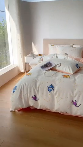 91家纺网 家纺一手货源 找家纺 千朵 2023新款莱赛尔纤维冰激凌系列四件套（三） 星座