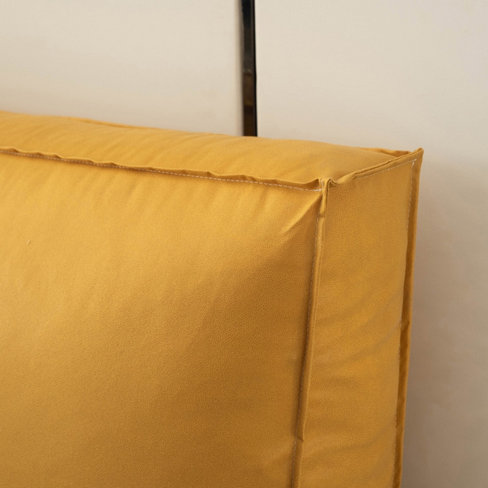 91家纺网 家纺一手货源 找家纺 美达人 2023新款大面包款科技布床头靠背 亮橙色