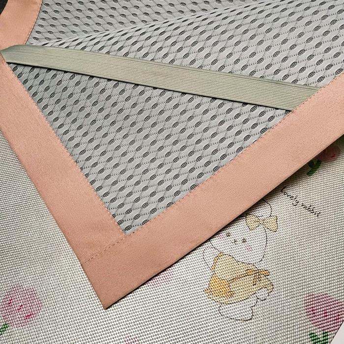 91家纺网 家纺一手货源 找家纺 慕尚家纺 2025新款简约数码印花冰藤席平铺+床笠款 花小兔-平铺