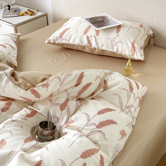 91家纺网 家纺一手货源 找家纺 千朵 2023新款莱赛尔纤维冰激凌系列四件套（三） 稻香