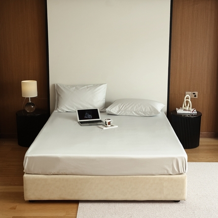 寐眠 2023新款100支纯棉长绒棉单床笠 灰白【床笠】