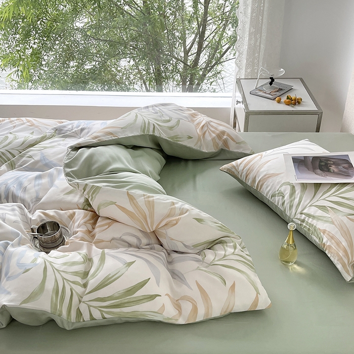 91家纺网 家纺一手货源 找家纺 千朵 2023新款莱赛尔纤维冰激凌系列四件套（三） 塞米琳