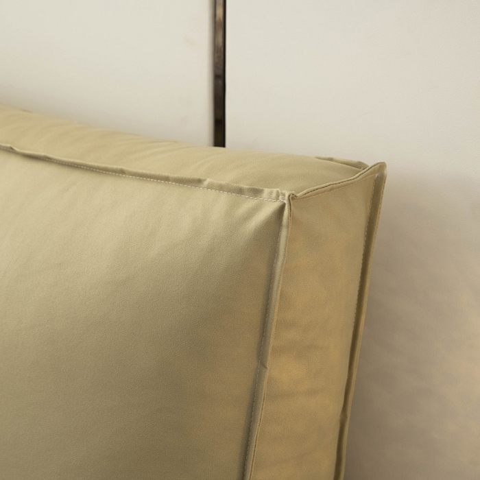 91家纺网 家纺一手货源 找家纺 美达人 2023新款大面包款科技布床头靠背 棕茶色