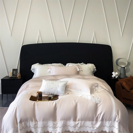 馨蕊家居 2023新款80支兰精天丝四件套-天丝卡曼丝 风格一 卡曼丝-初夏粉