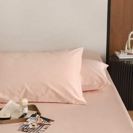 寐眠 2023新款100支纯棉套件单枕套 冰透粉