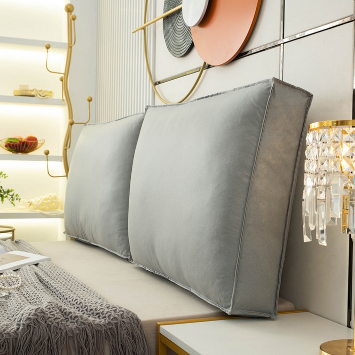 91家纺网 家纺一手货源 找家纺 美达人 2023新款大面包款科技布床头靠背 葭灰