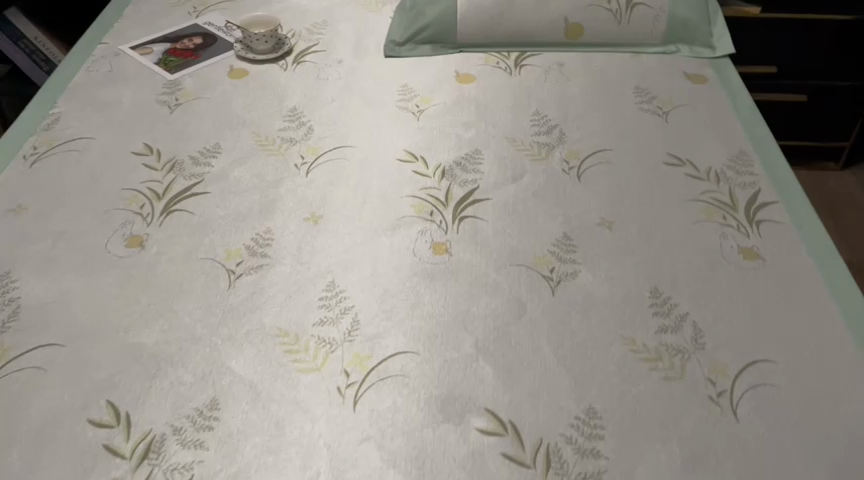 91家纺网 家纺一手货源 找家纺 慕尚家纺 2025新款简约数码印花冰藤席平铺+床笠款 穗月-床笠