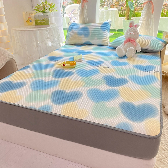 91家纺网 家纺一手货源 找家纺 （总）云家 2023新款3D冰豆豆凉席三件套床笠款席子凉席空调席软席