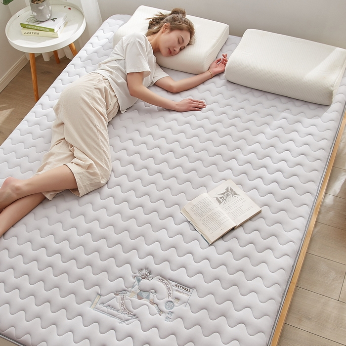 91家纺网 家纺一手货源 找家纺 （总）祁恋婷家居 2023新款刺绣专版A类牛奶丝大豆纤维床垫【床垫遮盖物】