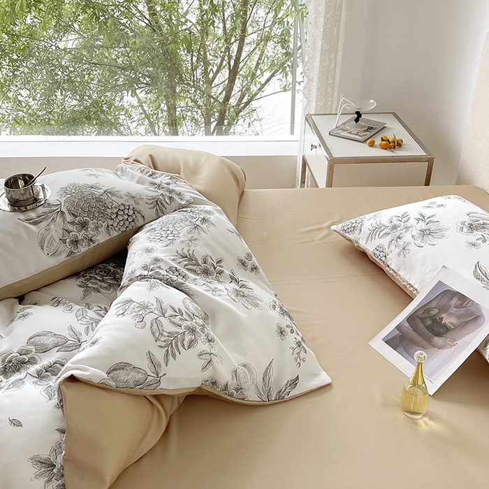 91家纺网 家纺一手货源 找家纺 （总）千朵 2023新款莱赛尔纤维冰激凌系列四件套（三）