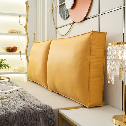 美达人 2023新款大面包款科技布床头靠背 亮橙色