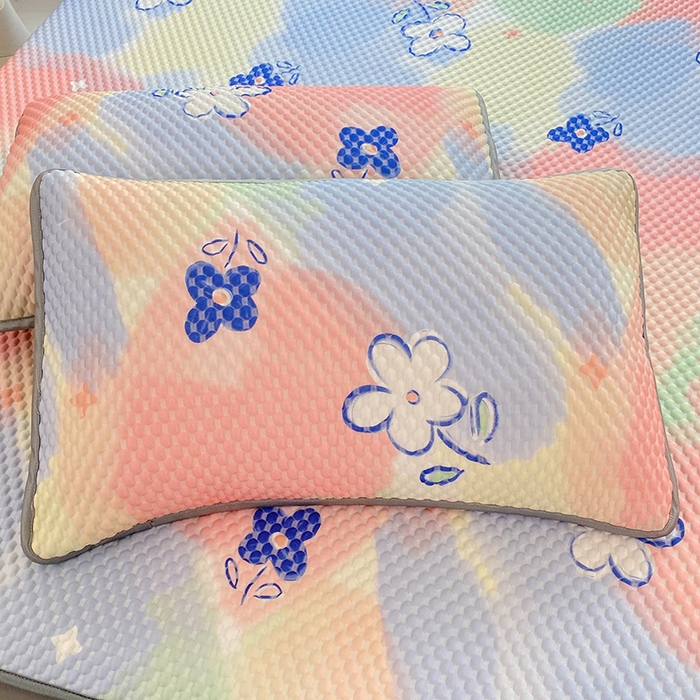 91家纺网 家纺一手货源 找家纺 云家 2023新款3D冰豆豆凉席三件套床笠款席子凉席空调席软席 炫彩