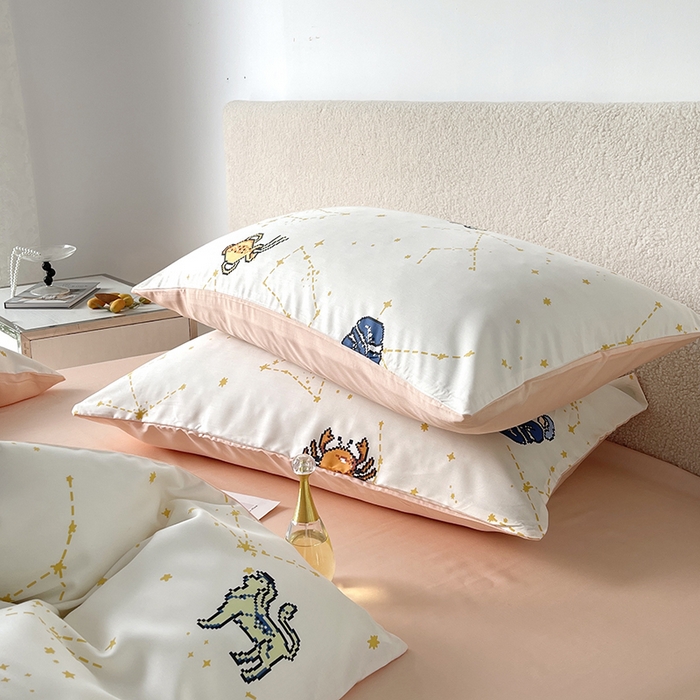 91家纺网 家纺一手货源 找家纺 千朵 2023新款莱赛尔纤维冰激凌系列四件套（三） 星座