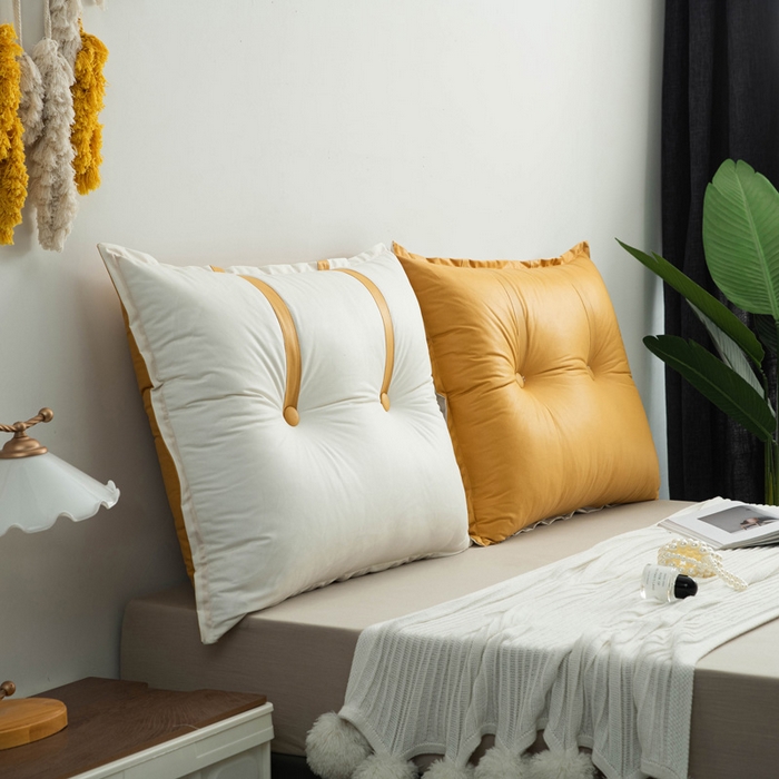 91家纺网 家纺一手货源 找家纺 美达人家纺2023新款AB面款科技布双色靠背 绚丽橙