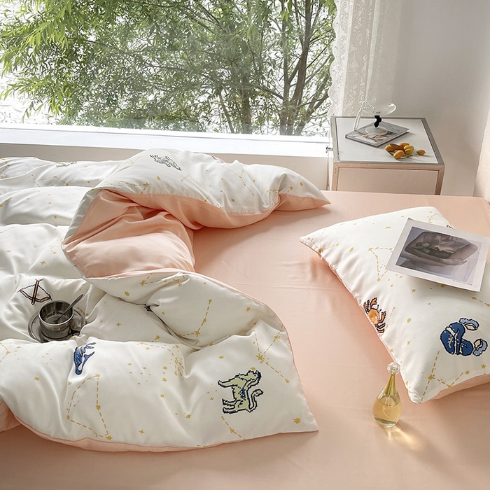 91家纺网 家纺一手货源 找家纺 千朵 2023新款莱赛尔纤维冰激凌系列四件套（三） 星座