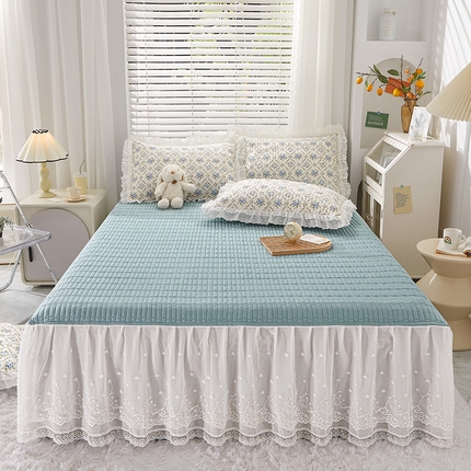 91家纺网 家纺一手货源 找家纺 （总）宜凡家纺2023新款A类全棉夹棉床裙三件套