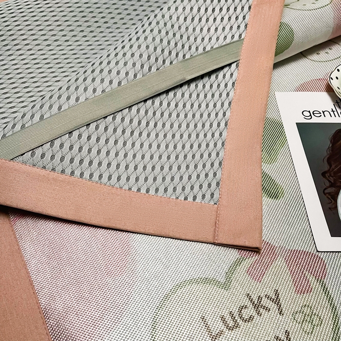 91家纺网 家纺一手货源 找家纺 慕尚家纺 2025新款简约数码印花冰藤席平铺+床笠款 花骨朵-平铺