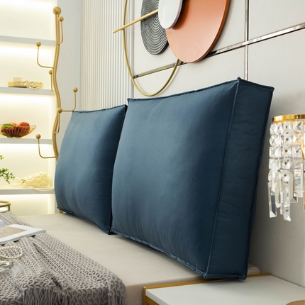 美达人 2023新款大面包款科技布床头靠背 琉璃蓝