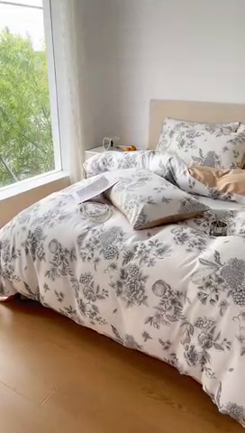 91家纺网 家纺一手货源 找家纺 （总）千朵 2023新款莱赛尔纤维冰激凌系列四件套（三）