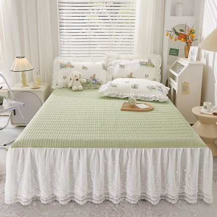 91家纺网 家纺一手货源 找家纺 （总）宜凡家纺2023新款A类全棉夹棉床裙三件套